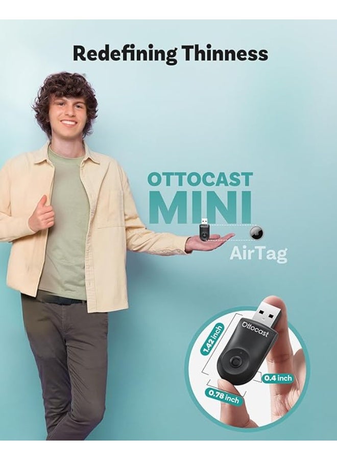 أوتوكاست محول OTTOCAST Mini Dongle 2 في 1 اللاسلكي للعبة CarPlay لأجهزة Apple iPhone مع خاصية تمرير GPS، ومحول Android Auto للسيارة، سهل الاستخدام، يحول نظام CarPlay السلكي إلى لاسلكي، ويدعم USB وUSB-C، بدون أي تأخير. - Image 5